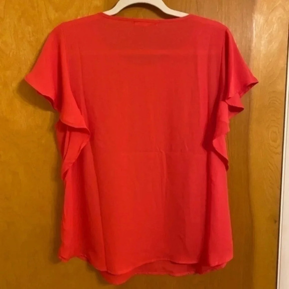 🔥 NWOT Pleione Hot Pink Flutter Sleeve Blouse - Picture 3 of 6